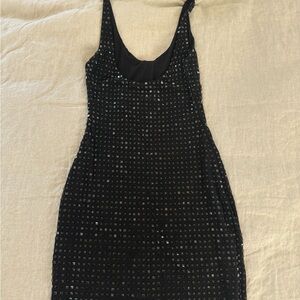 Meshki Black Sequin Mini Dress